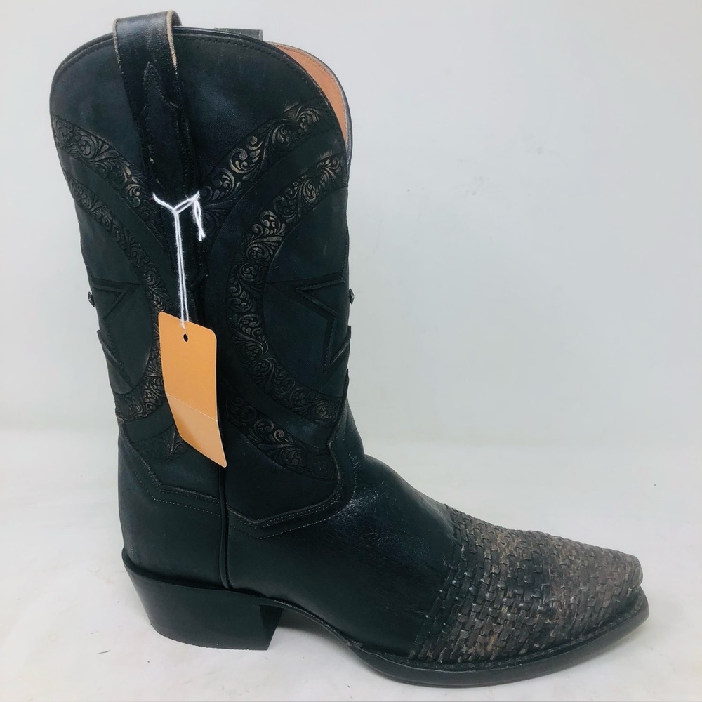New Dan Post Distressed Black Leather Western Boots
